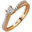 Золотое кольцо с фианитами 1б_к-205 фотография 1