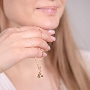 Золотой кулон с фианитом (1б_п-110) фотография