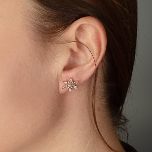 Золоті сережки з фіанітами  та  цирконіями (1б_с-232) фотографія