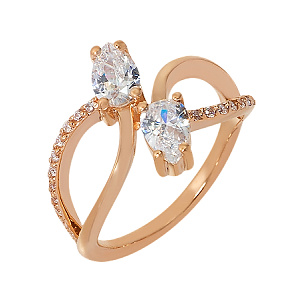 Золотое кольцо с фианитами (1б_к-058) фотография