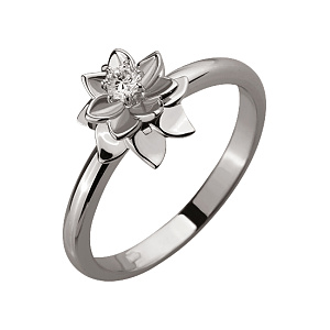 Золота каблучка з діамантом (2б_к-122) фотографія