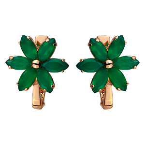 Золотые серьги с ониксом (1с-148) фотография