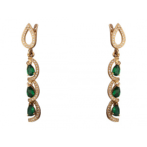 Золоті сережки з цирконієм куб. (01-18858532) фотографія