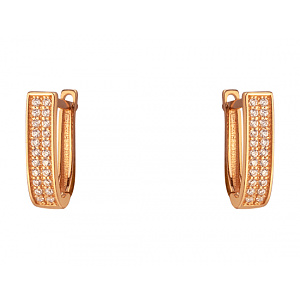 Золотые серьги с цирконием куб. (01-200137532) фотография