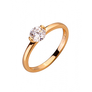 Золотое кольцо с цирконием куб. (01-200159932) фотография