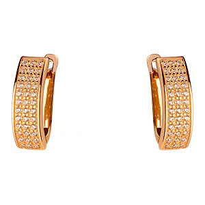 Золотые серьги с цирконием куб. (01-200358732) фотография