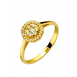 Золотое кольцо с цирконием куб. (01-200383732) фотография