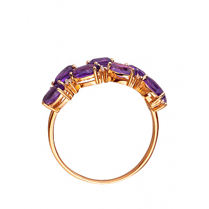 Золотое кольцо с цирконием куб. (01-200395332) фотография