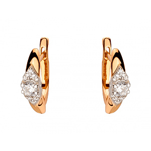 Золотые серьги с цирконием куб. (01-200443832) фотография