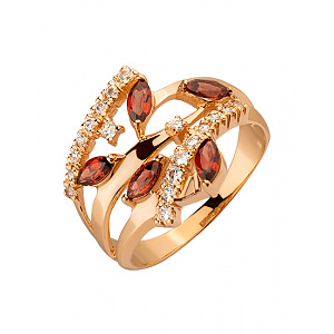 Золотое кольцо с цирконием куб. (01-200530832) фотография