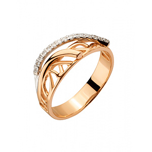 Золота каблучка з цирконієм куб. (01-200552732) фотографія