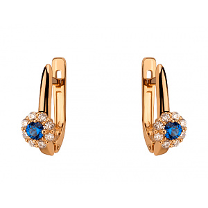 Золоті сережки з цирконієм куб. (01-200590032) фотографія