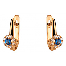 Золоті сережки з цирконієм куб. (01-200590032)