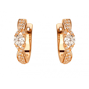 Золоті сережки з цирконієм куб. (01-200603032) фотографія