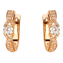 Золоті сережки з цирконієм куб. (01-200603032)