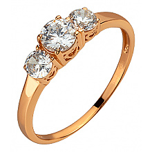 Золотое кольцо с цирконием куб. (01-200606432)