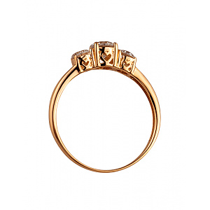 Золотое кольцо с цирконием куб. (01-200606432) фотография