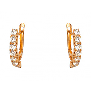 Золоті сережки з фіанітом (цирконієм куб.) (01-200740132) фотографія