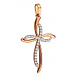 Золотой крестик с фианитом (цирконием куб.) 01-200761532 фотография 1