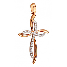 Золотой крестик с фианитом (цирконием куб.) (01-200761532)