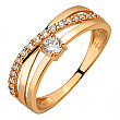 Золота каблучка з фіанітом (цирконієм куб.) 01-200807532 фотографія 1