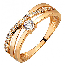 Золота каблучка з фіанітом (цирконієм куб.) (01-200807532)