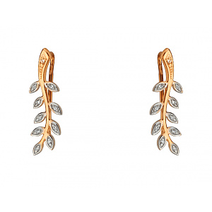 Золоті сережки з фіанітом (цирконієм куб.) (01-200841832) фотографія