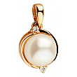 Золотой кулон с жемчугом  и  фианитом (цирконием куб.) 01-200858132 фотография 1