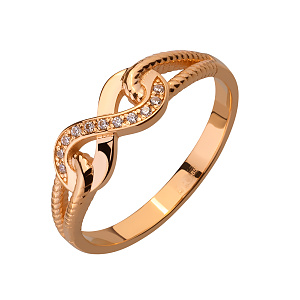 Золотое кольцо с циркониями (1б_к-229) фотография