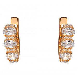 Золотые серьги с циркониями (8с-149) фотография