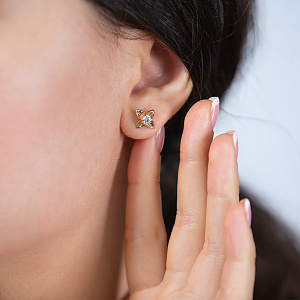 Золотые серьги с бриллиантами (1б_с-014) фотография