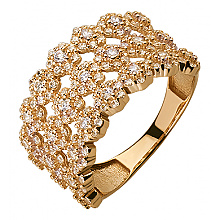 Золотое кольцо с цирконием куб. (01-18385333)