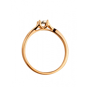 Золота каблучка з діамантом (01-19064233) фотографія
