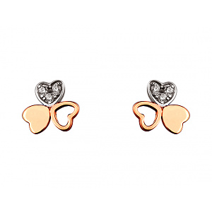 Золотые серьги с цирконием куб. (01-19246933) фотография