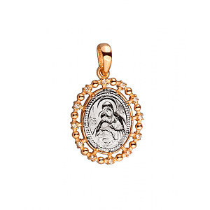 Золотой кулон с цирконием куб. (01-19266233) фотография