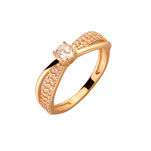 Золотое кольцо с цирконием куб. (01-200111933) фотография