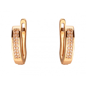 Золотые серьги с цирконием куб. (01-200120233) фотография