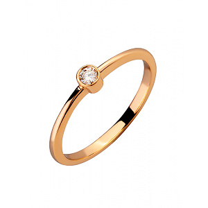 Золота каблучка з діамантом (01-200152633) фотографія