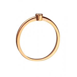 Золота каблучка з діамантом (01-200152633) фотографія