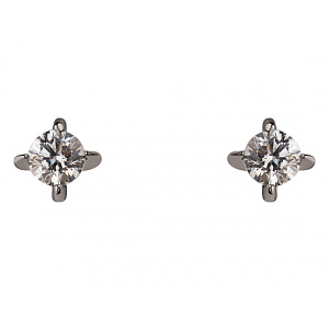 Золотые серьги с цирконием куб. (01-200336433) фотография