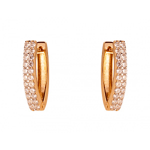 Золотые серьги с цирконием куб. (01-200355533) фотография