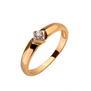 Золотое кольцо с бриллиантом (01-200364833) фотография