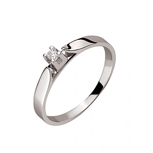 Золота каблучка з діамантом (01-200408133) фотографія