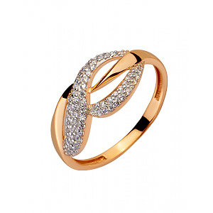 Золота каблучка з цирконієм куб. (01-200418433) фотографія