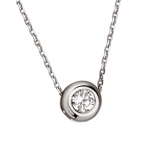 Золотое колье с цирконием куб. (01-200432933) фотография