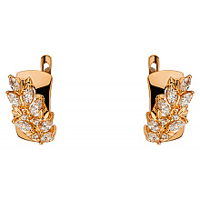 Золоті сережки з цирконієм куб. (01-200590033)
