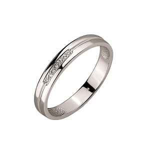 Золота обручка з діамантами (01-200590133) фотографія