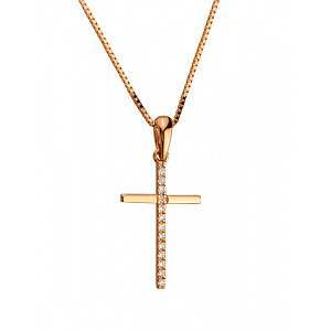 Золоте кольє з діамантами (01-200742433) фотографія