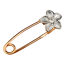 Золота шпилька з фіанітом (цирконієм куб.) (01-200745933)