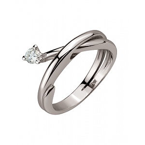 Золота каблучка з діамантом (01-200755433) фотографія